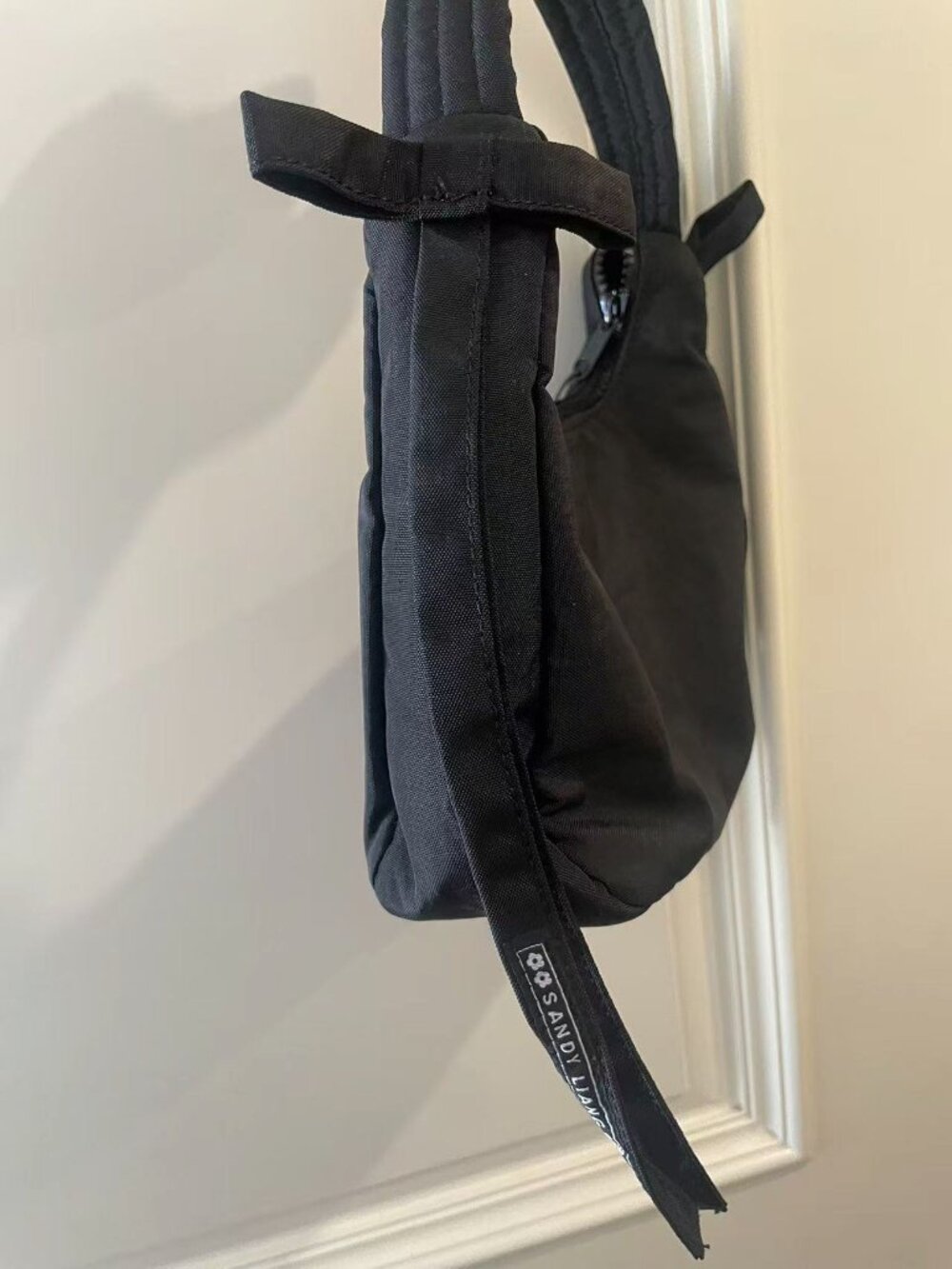 Baggu x Sandy Liang Black Nylon Bow Hobo Shoulder Bag 11.3x9.3x4.2in NWT - Picture 9 of 11